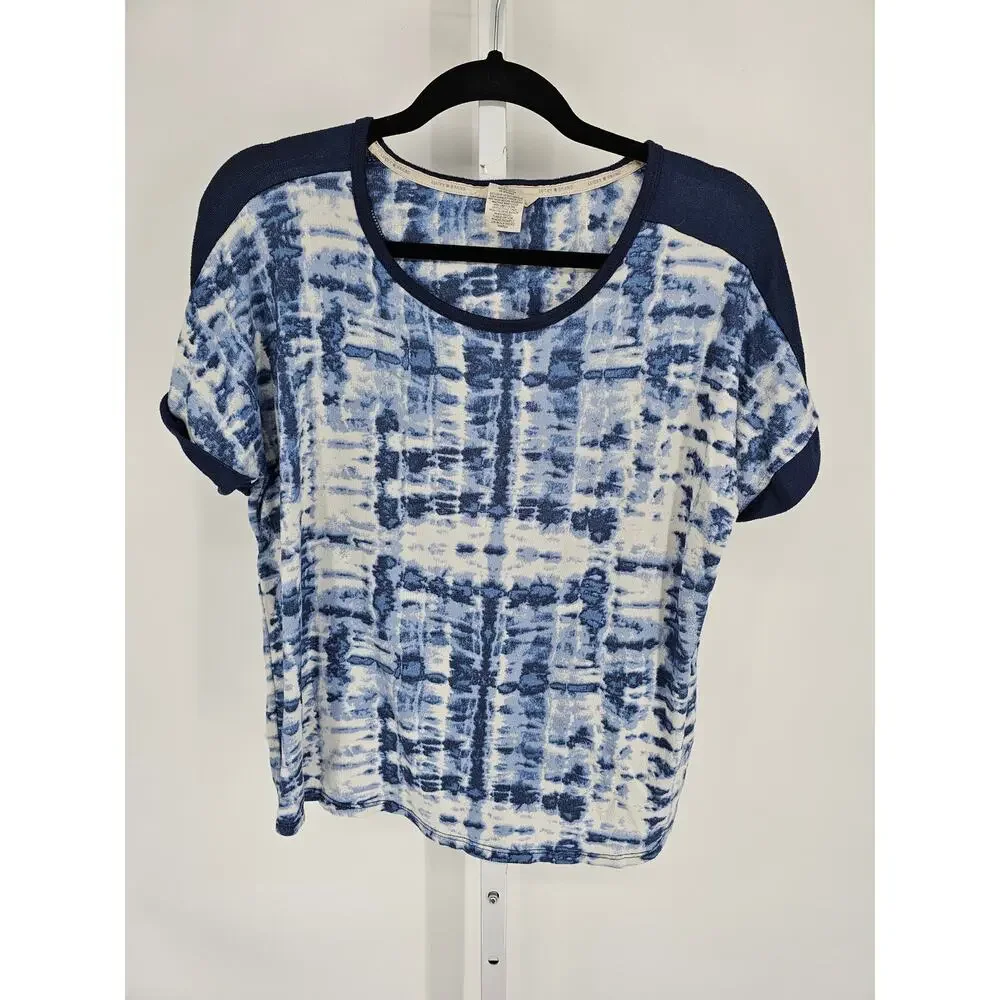 Lucky Brand Womens Sz XL 4 Piece pajama Set Blue White Tie Dye Print - Picture 2 of 6